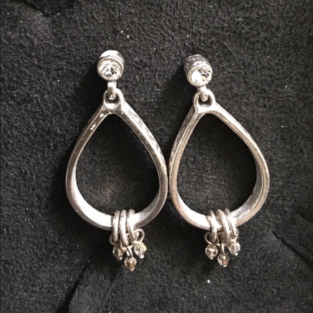 **SOLD** Stud Teardrop Earrings with crystal charms.